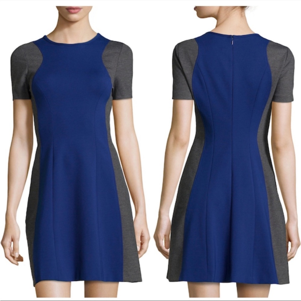 Catherine Malandrino Colorblock Dress Navy and Grey NWT